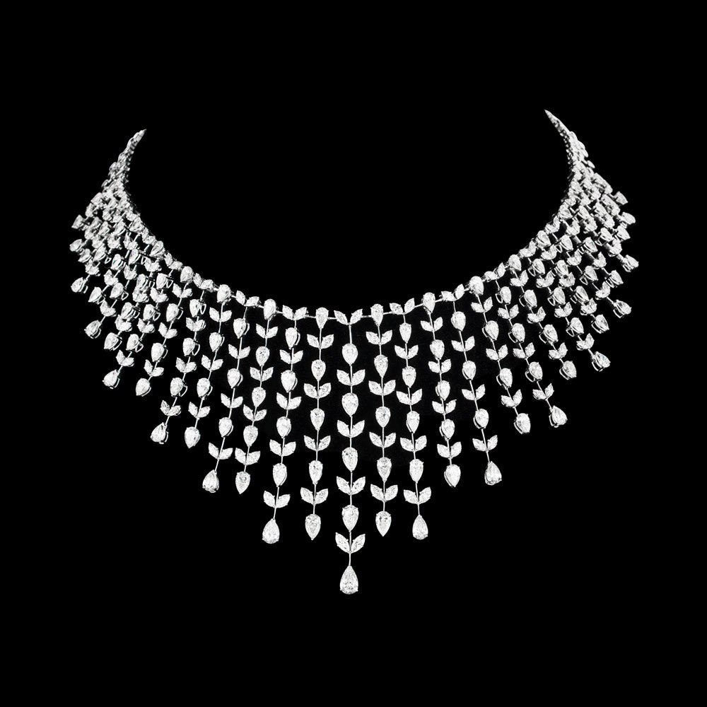 18K White Gold Diamond Necklace - 42.18ct VVS-VS-IJ