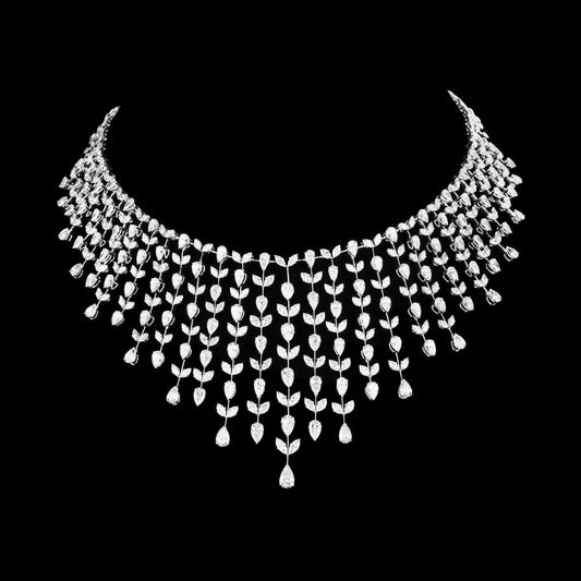 18K White Gold Diamond Necklace - 42.18ct VVS-VS-IJ