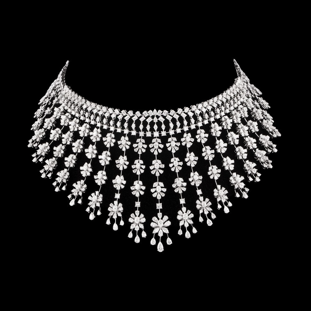 14K White Gold Diamond Necklace - 42.529ct VVS-VS-FG