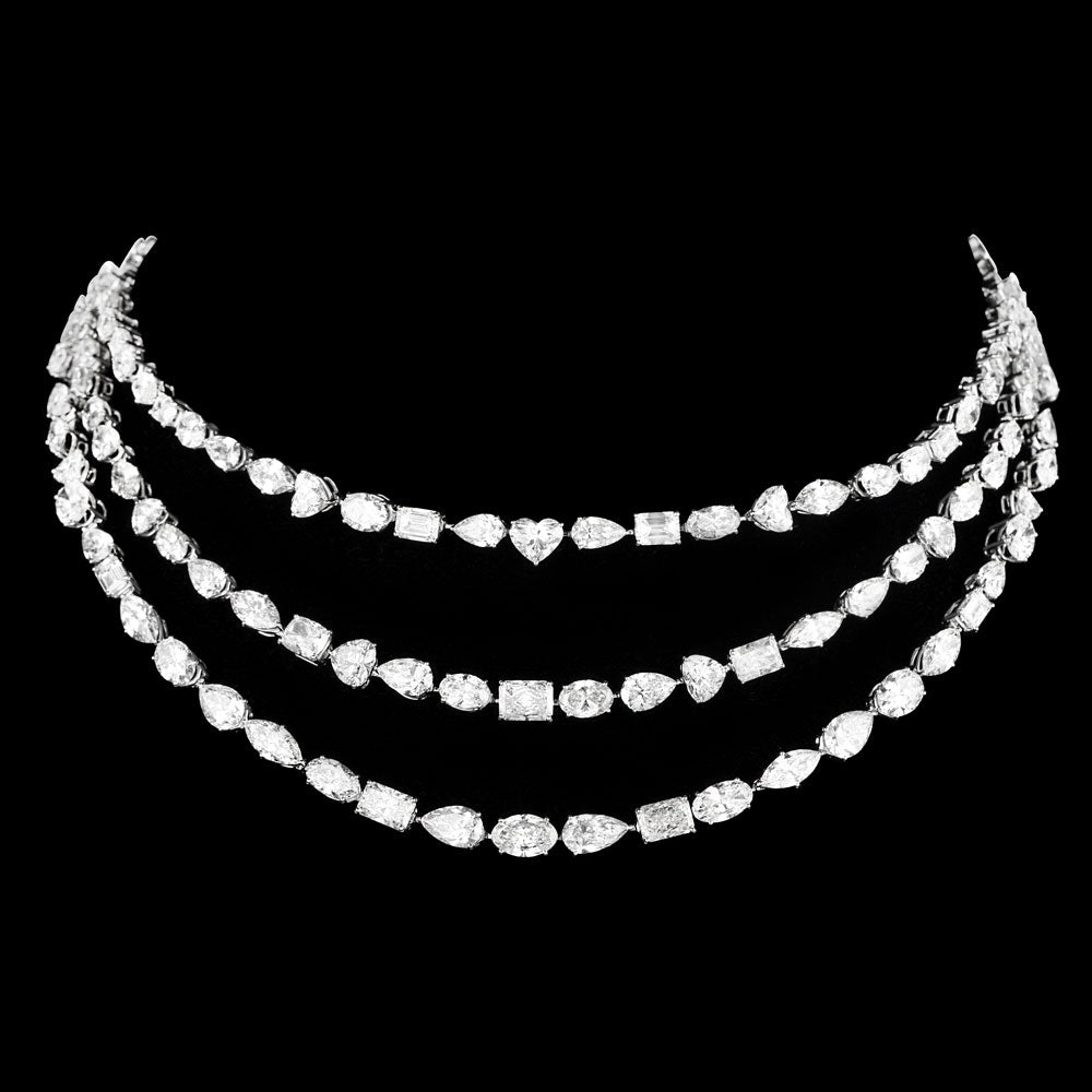 18K White Gold Diamond Necklace - 52.41ct SI-I1-GHI