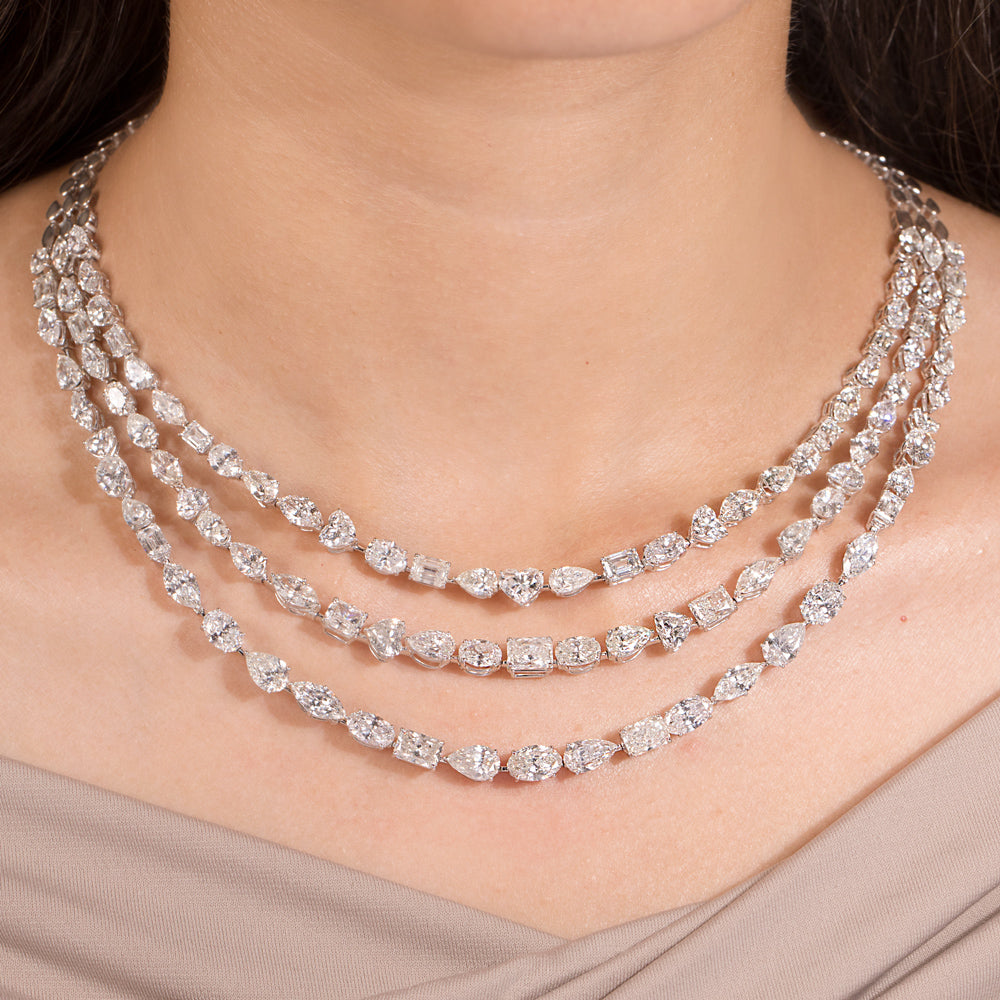 18K White Gold Diamond Necklace - 52.41ct SI-I1-GHI