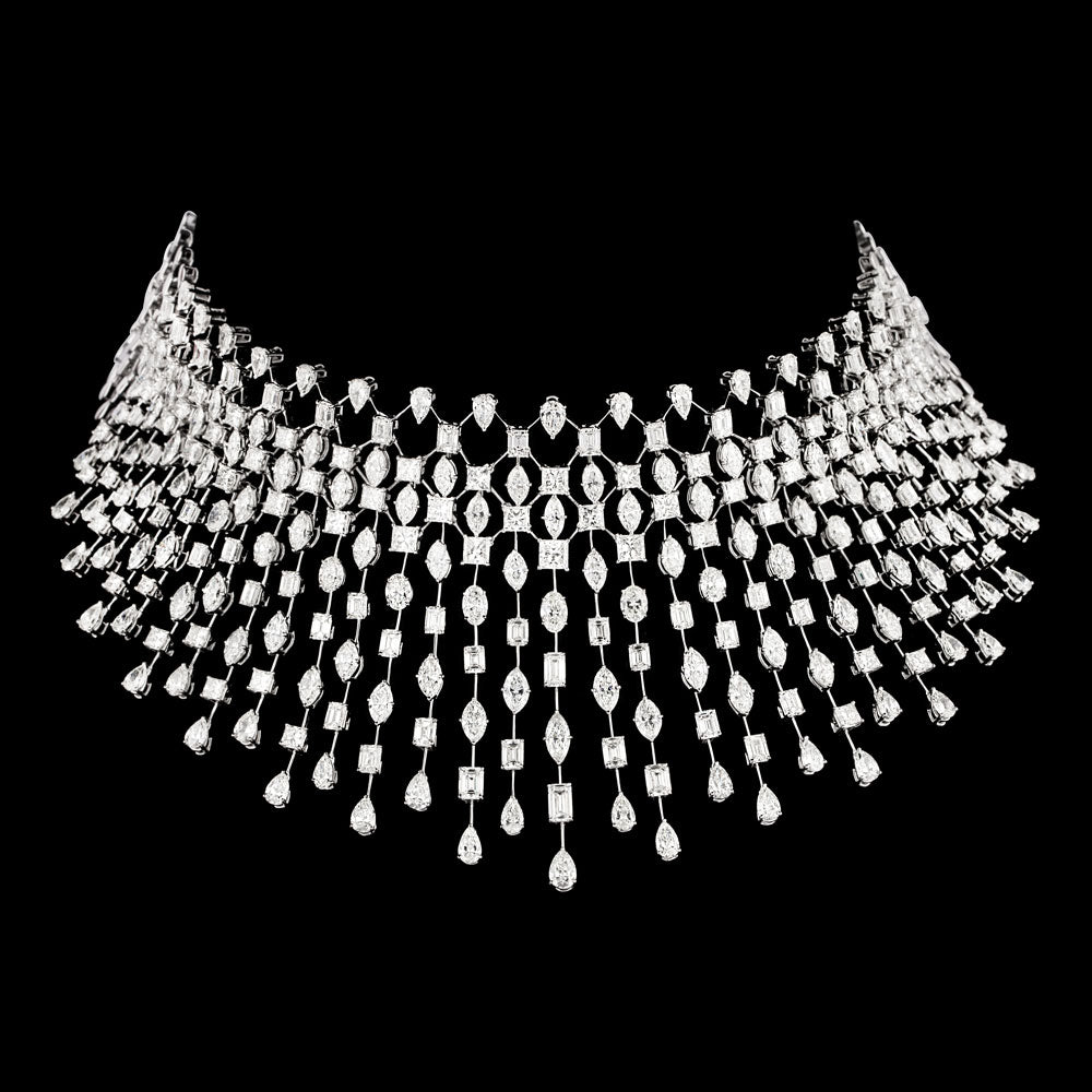 14K White Gold Diamond Necklace - 70.229ct VVS-VS-GH