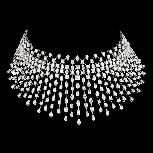 14K White Gold Diamond Necklace - 70.229ct VVS-VS-GH