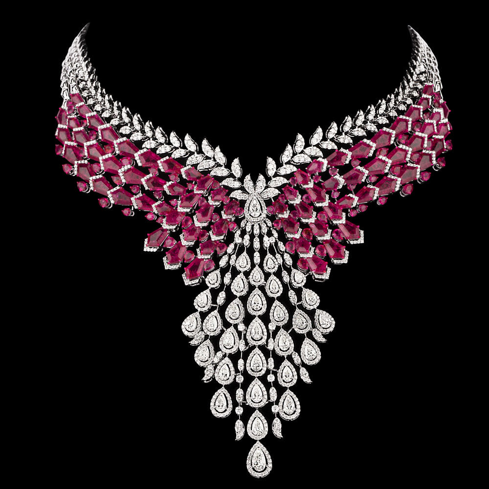 18K White Gold Diamond Necklace - 7.522ct VVS-VS-IJ