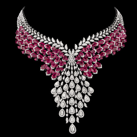 18K White Gold Diamond Necklace - 7.522ct VVS-VS-IJ