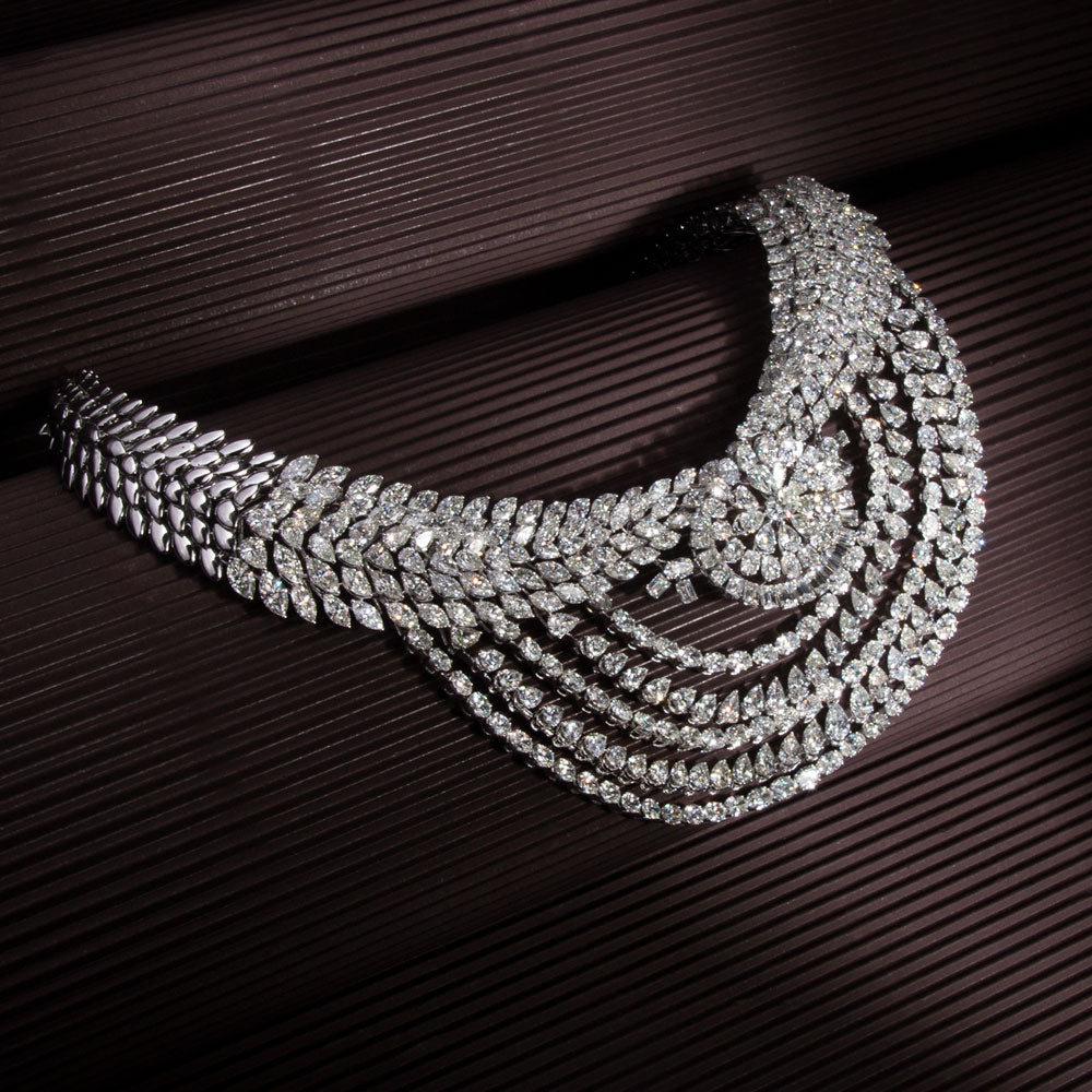 18K White Gold Diamond Necklace - 86.93ct VS-SI-GH