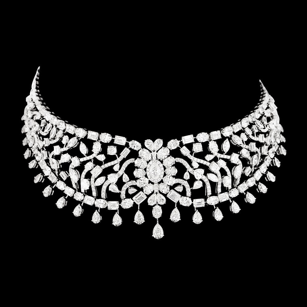 14K White Gold Diamond Necklace - 54.966ct VS-SI-GH