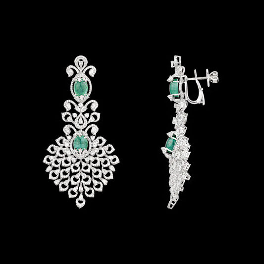 18K White Gold Diamond Jewellery - 8.628ct VVS-VS-EF with Colour Stones