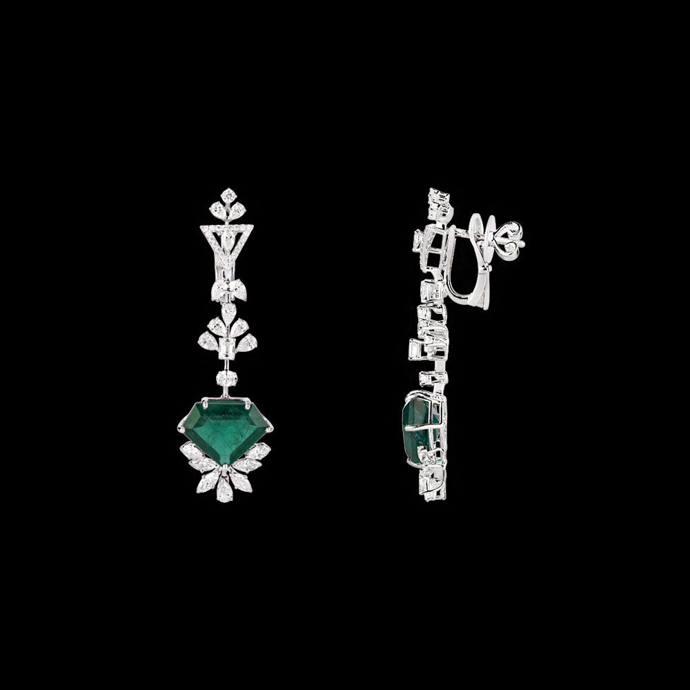 18K White Gold Diamond Jewellery - 4.448ct VVS-VS-EF with Colour Stones