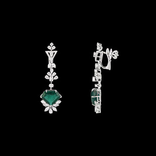 18K White Gold Diamond Jewellery - 4.448ct VVS-VS-EF with Colour Stones