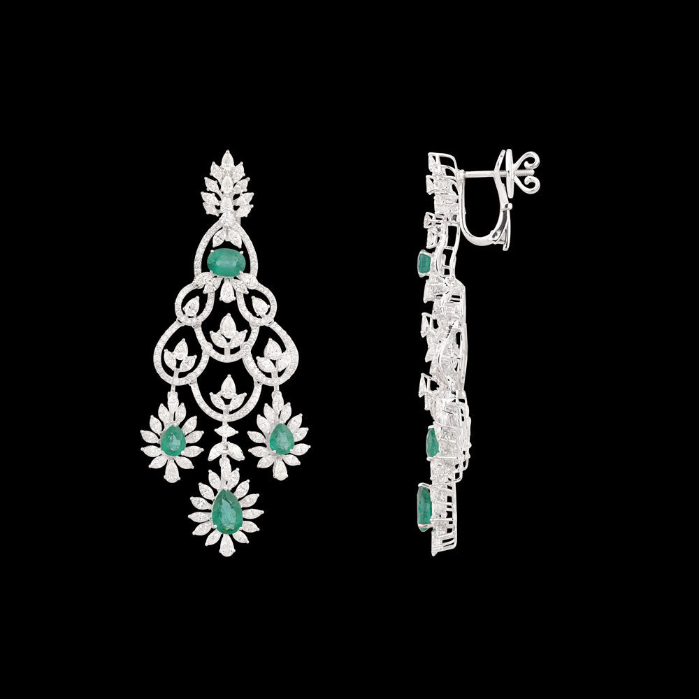 18K White Gold Diamond Jewellery - 8.961ct VVS-VS-IJ with Colour Stones
