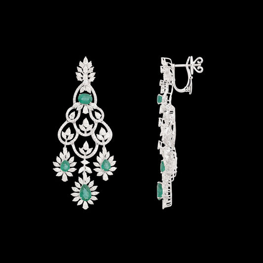 18K White Gold Diamond Jewellery - 8.961ct VVS-VS-IJ with Colour Stones