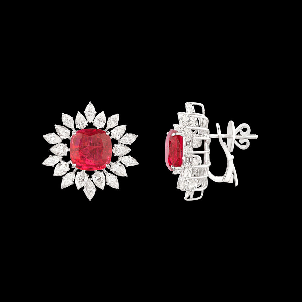 18K White Gold Diamond Jewellery - 6.44ct VVS-VS-IJ with Colour Stones
