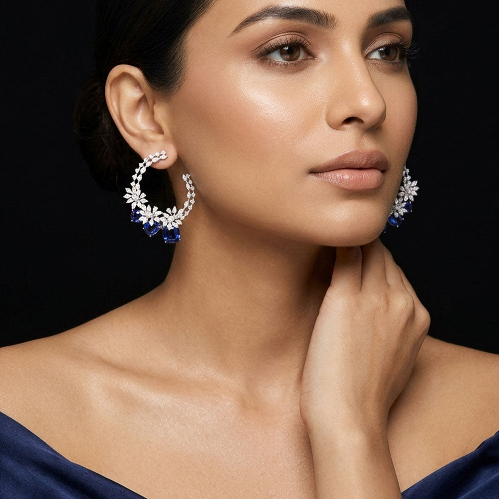 18K White Gold Diamond Jewellery - 8.38ct VVS-VS-IJ with Colour Stones
