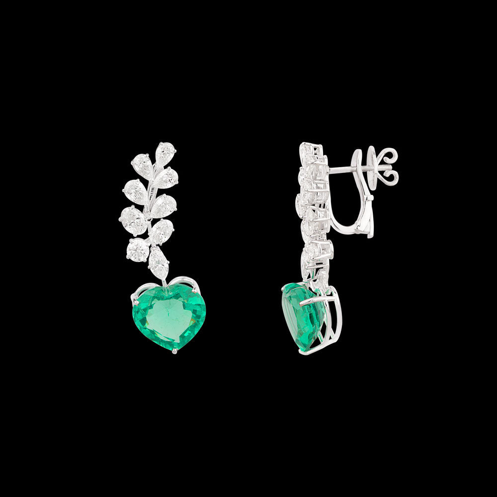 18K White Gold Diamond Jewellery - 5.69ct VVS-VS-GH with Colour Stones