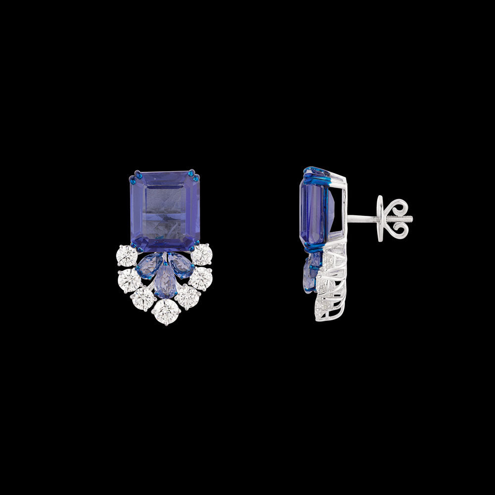 18K White Gold Diamond Jewellery - 3.49ct VVS-VS-IJ with Colour Stones