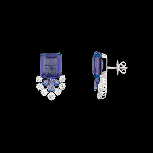 18K White Gold Diamond Jewellery - 3.49ct VVS-VS-IJ with Colour Stones