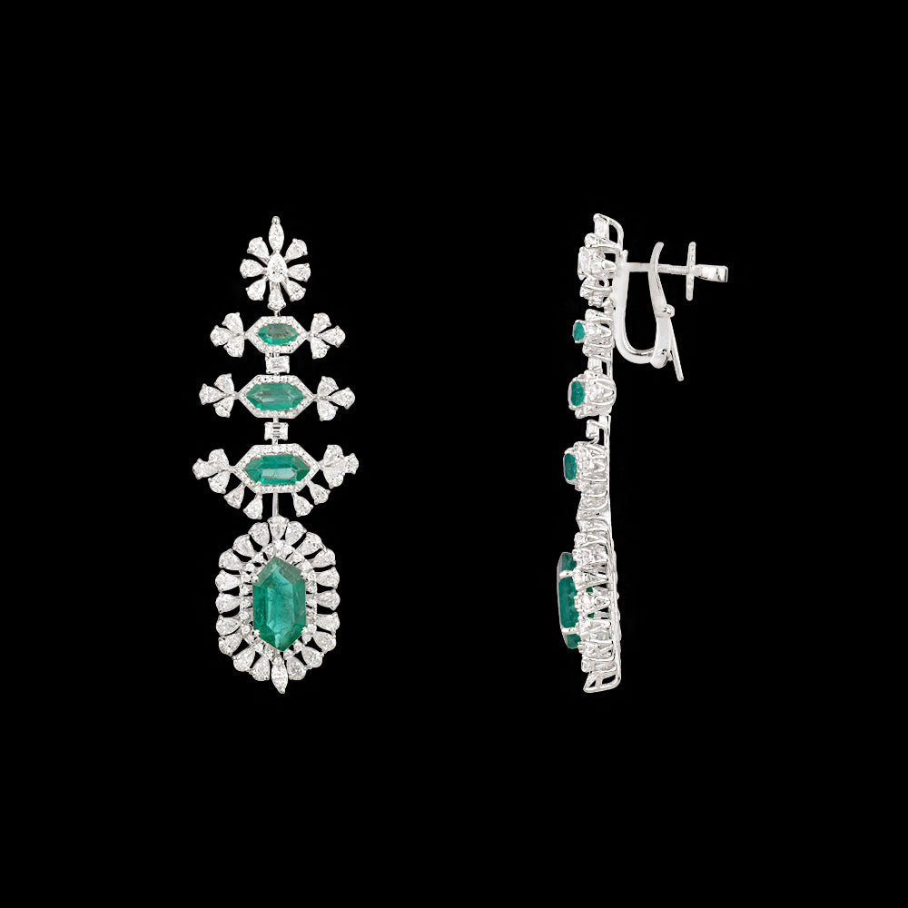 18K White Gold Diamond Jewellery - 8.423ct VVS-VS-EF with Colour Stones