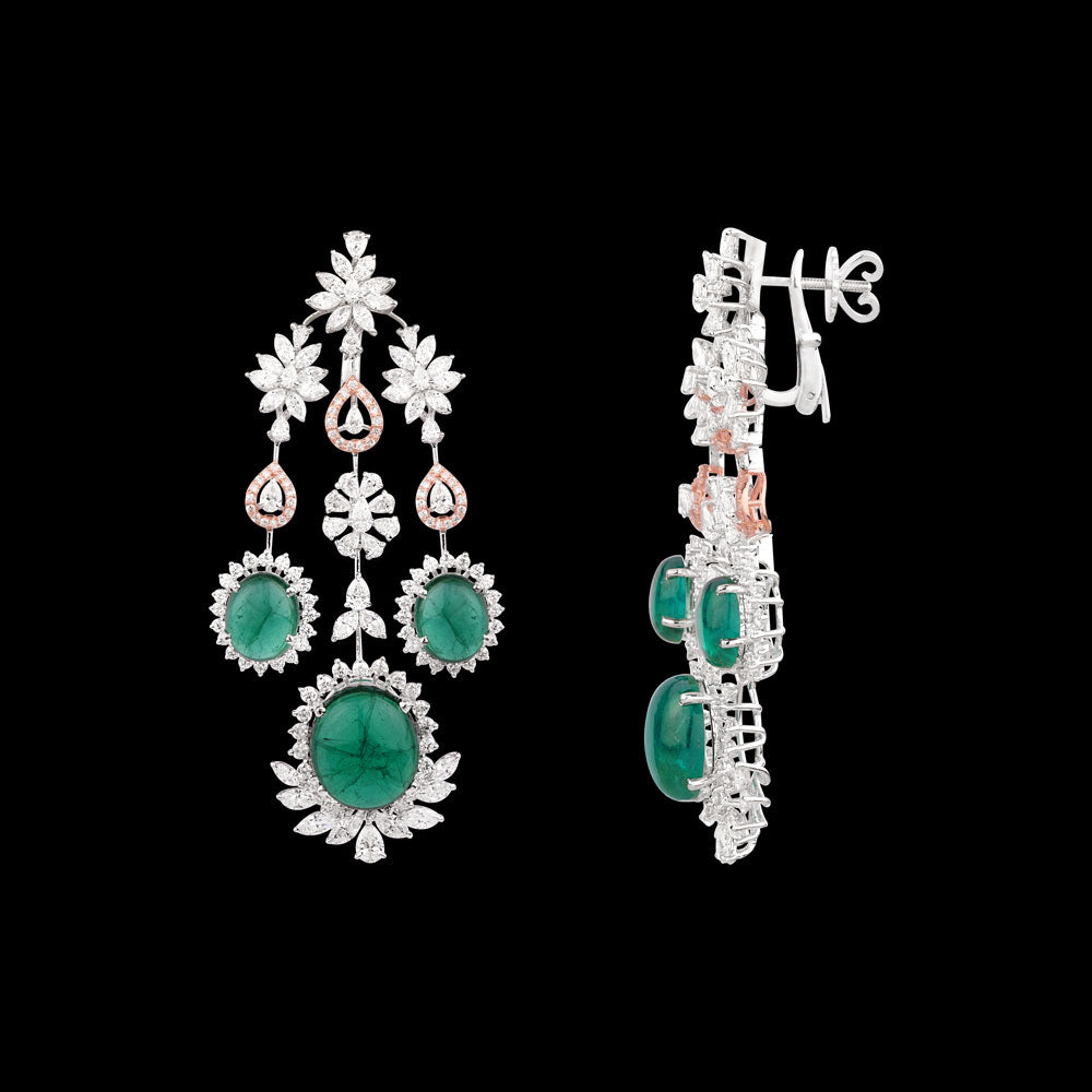 18K Two Tone Gold Diamond Jewellery - 9.389ct VVS-VS-EF with Colour Stones