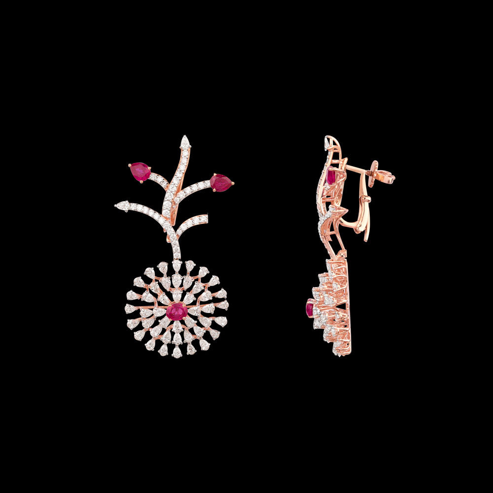 18K White Gold Diamond Jewellery - 5.206ct VVS-VS-EF with Colour Stones
