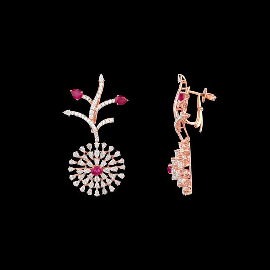 18K White Gold Diamond Jewellery - 5.206ct VVS-VS-EF with Colour Stones