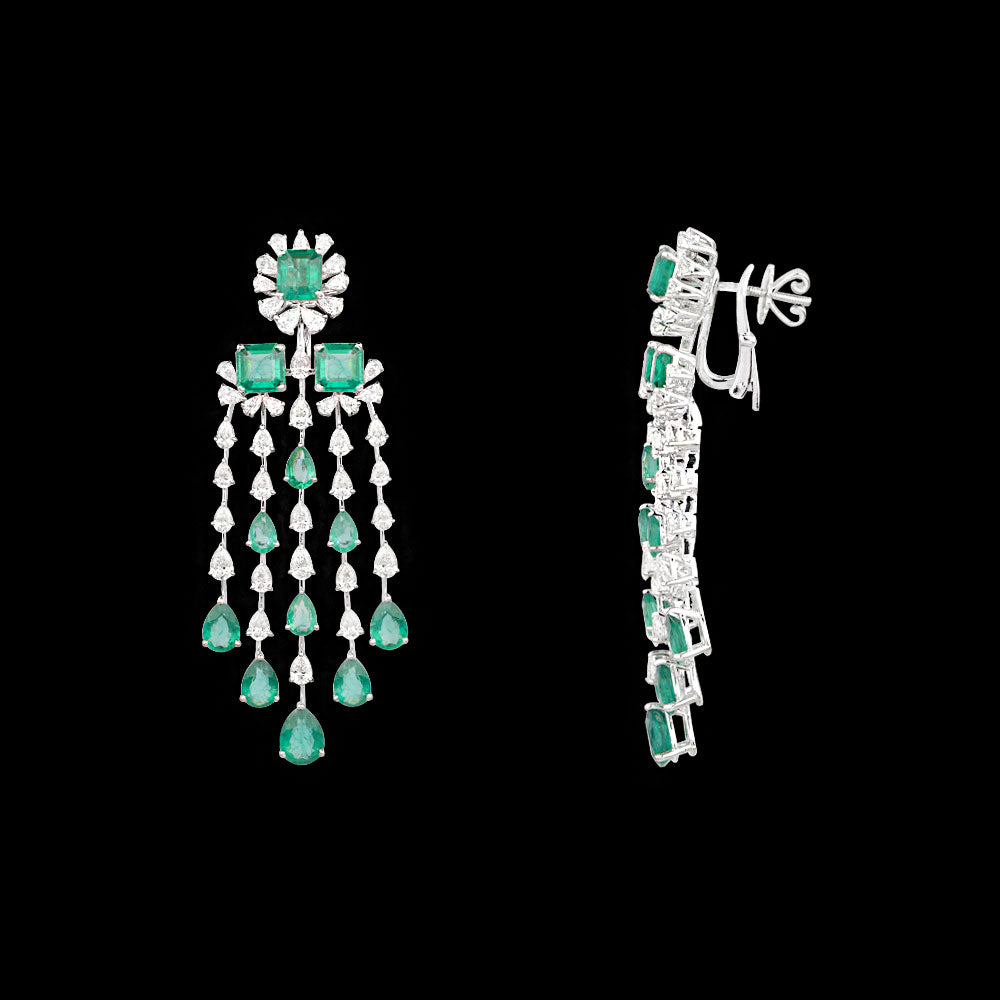 18K White Gold Diamond Jewellery - 7.769ct VVS-VS-HI with Colour Stones