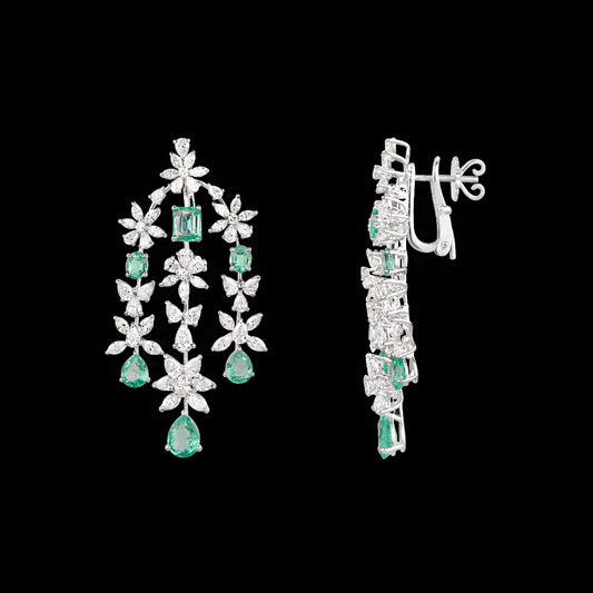 18K White Gold Diamond Jewellery - 8.593ct VVS-VS-IJ with Colour Stones