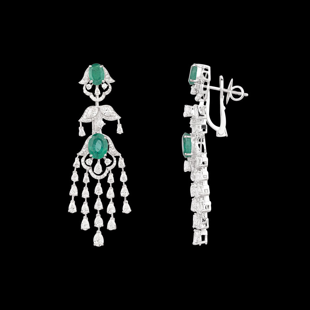 18K White Gold Diamond Jewellery - 4.79ct VVS-VS-EF with Colour Stones