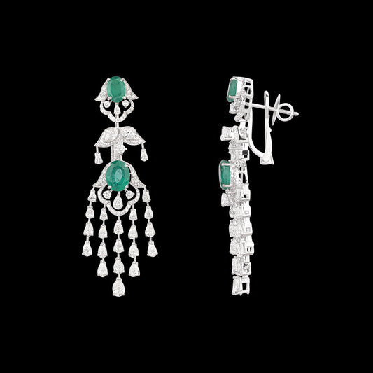 18K White Gold Diamond Jewellery - 4.79ct VVS-VS-EF with Colour Stones