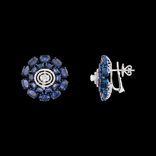 18K White Gold Diamond Jewellery - 1.452ct VVS-VS-GH with Colour Stones