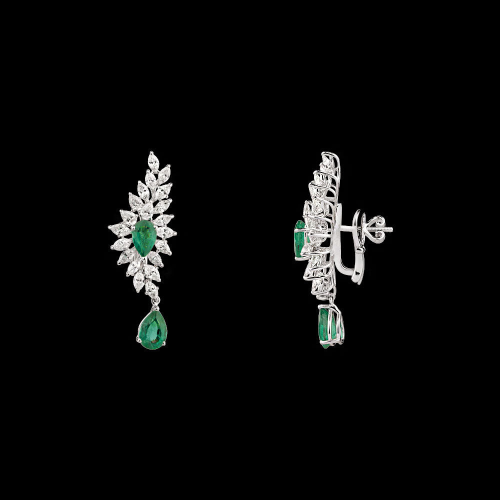 18K White Gold Diamond Jewellery - 5.84ct VVS-VS-GH with Colour Stones