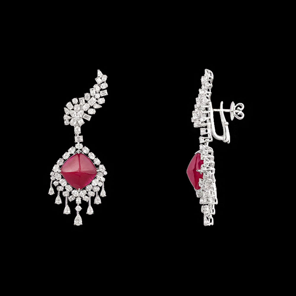 18K White Gold Diamond Jewellery - 9.71ct VVS-VS-GH with Colour Stones