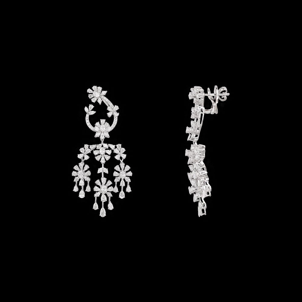 14K White Gold Diamond Necklace - 8.565ct VVS-VS-FG