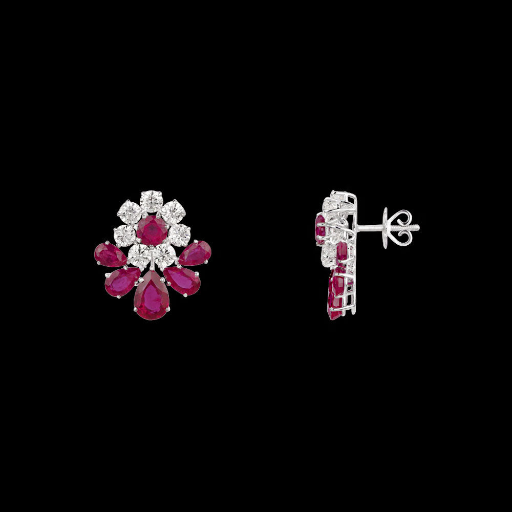 18K White Gold Diamond Jewellery - 4.595ct VVS-VS-J with Colour Stones