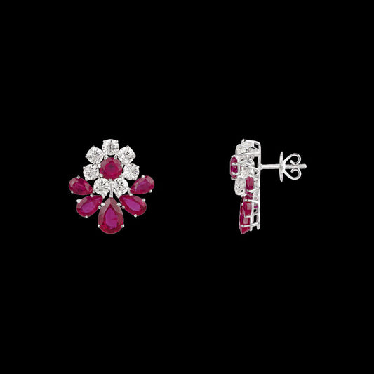 18K White Gold Diamond Jewellery - 4.595ct VVS-VS-J with Colour Stones