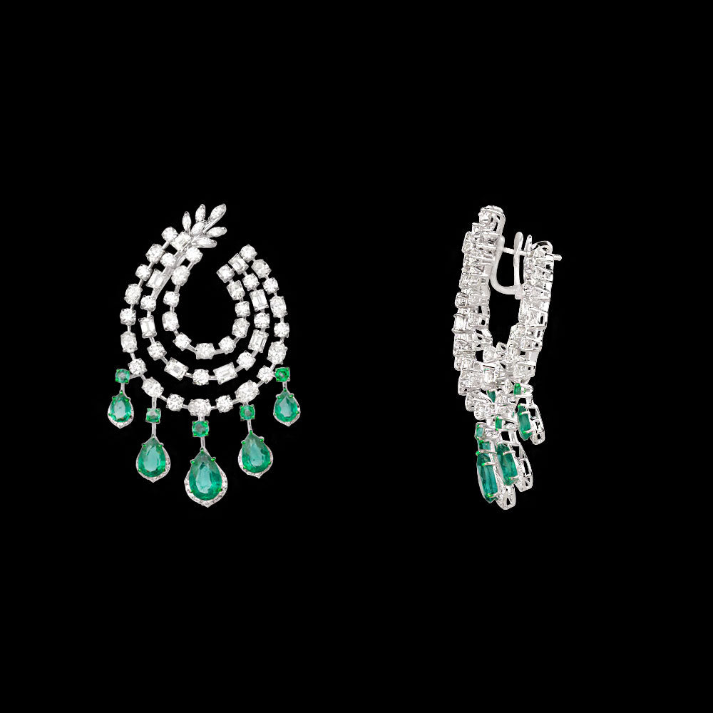 18K White Gold Diamond Jewellery - 17.798ct VVS-VS-IJ with Colour Stones