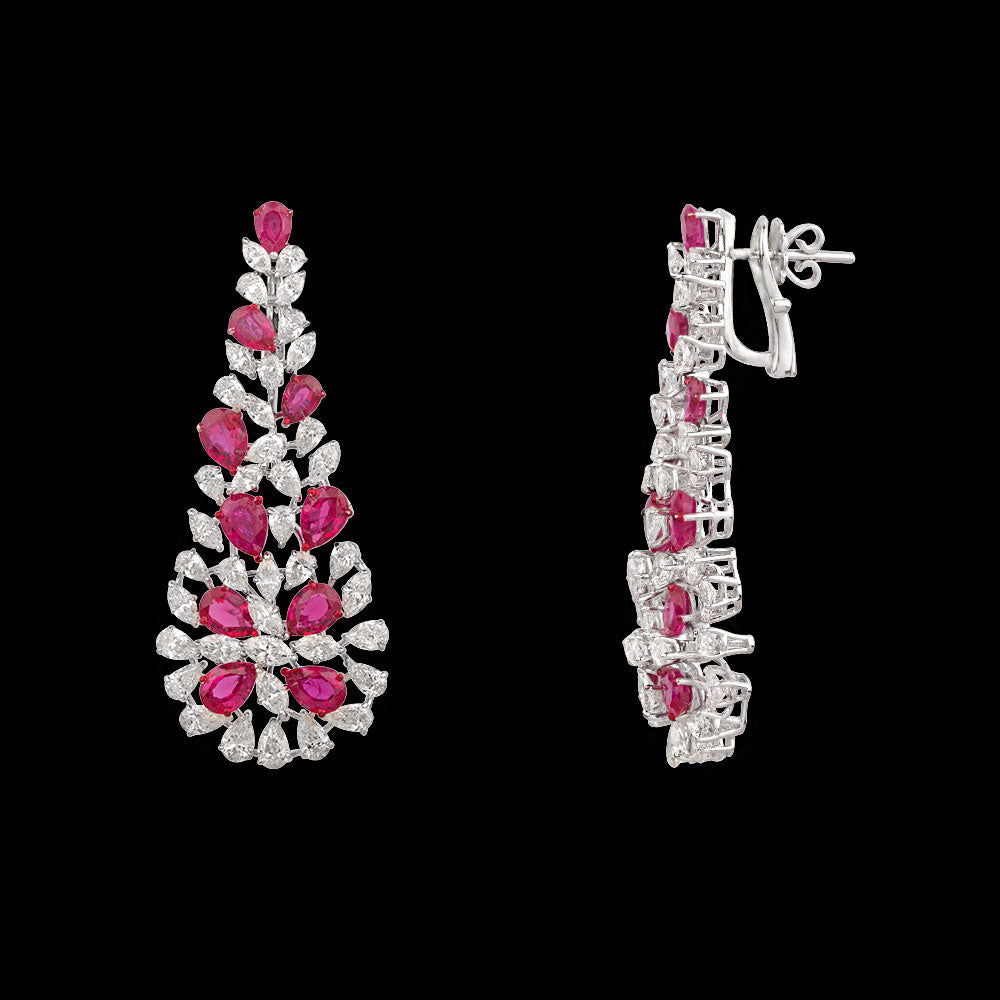14K White Gold Diamond Jewellery - 12.35ct VS-SI-IJ with Colour Stones