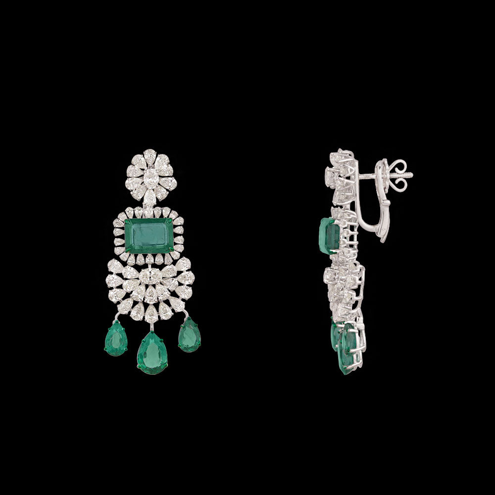 14K White Gold Diamond Jewellery - 9.66ct VVS-VS-IJ with Colour Stones