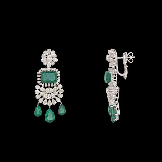 14K White Gold Diamond Jewellery - 9.66ct VVS-VS-IJ with Colour Stones