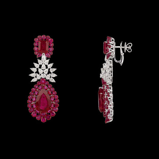 14K White Gold Diamond Jewellery - 6.47ct VS-SI-JK with Colour Stones