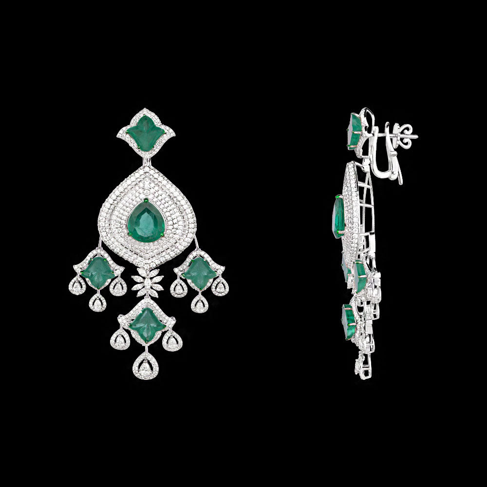 18K White Gold Diamond Jewellery - 10.025ct VVS-EF with Colour Stones