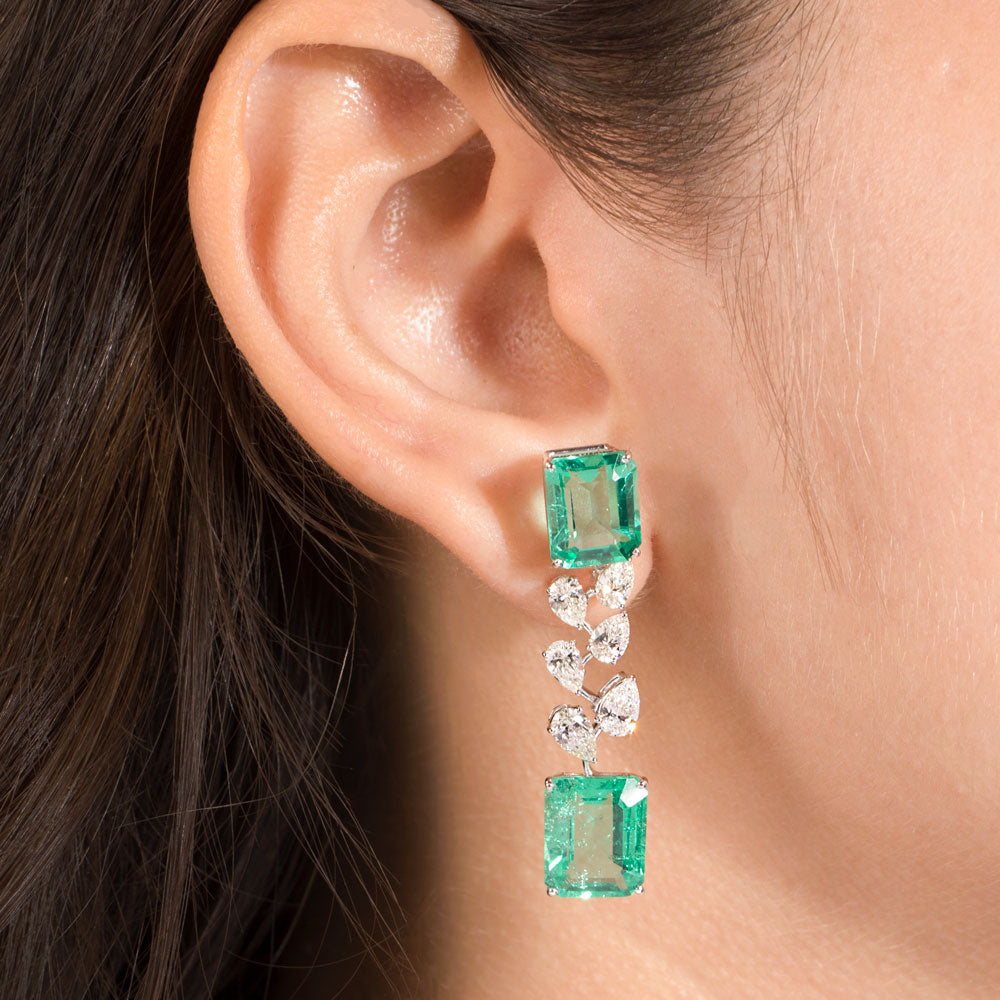 18K White Gold Diamond Jewellery - 2.49ct VS-SI-IJ with Colour Stones