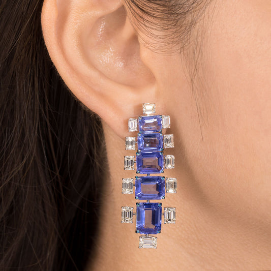 18K White Gold Diamond Jewellery - 7.38ct VS-SI-JK with Colour Stones