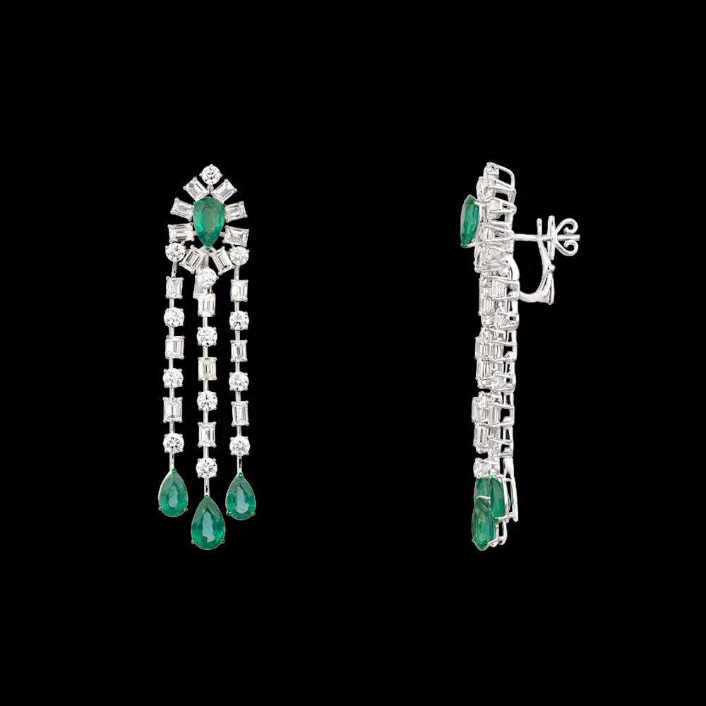 18K White Gold Diamond Jewellery - 14.98ct VVS-VS-I with Colour Stones
