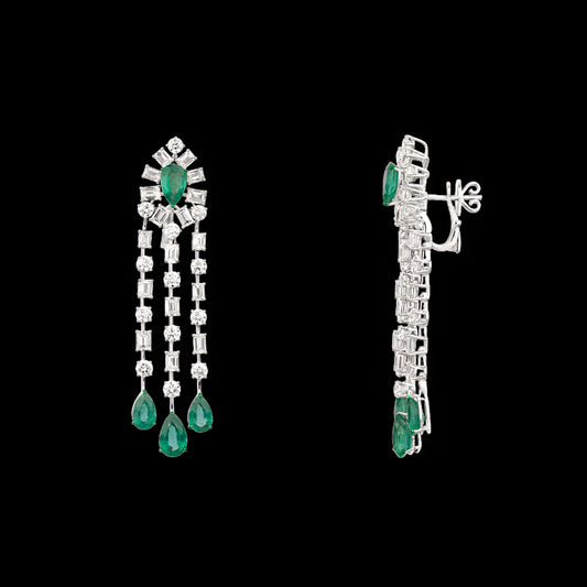 18K White Gold Diamond Jewellery - 14.98ct VVS-VS-I with Colour Stones