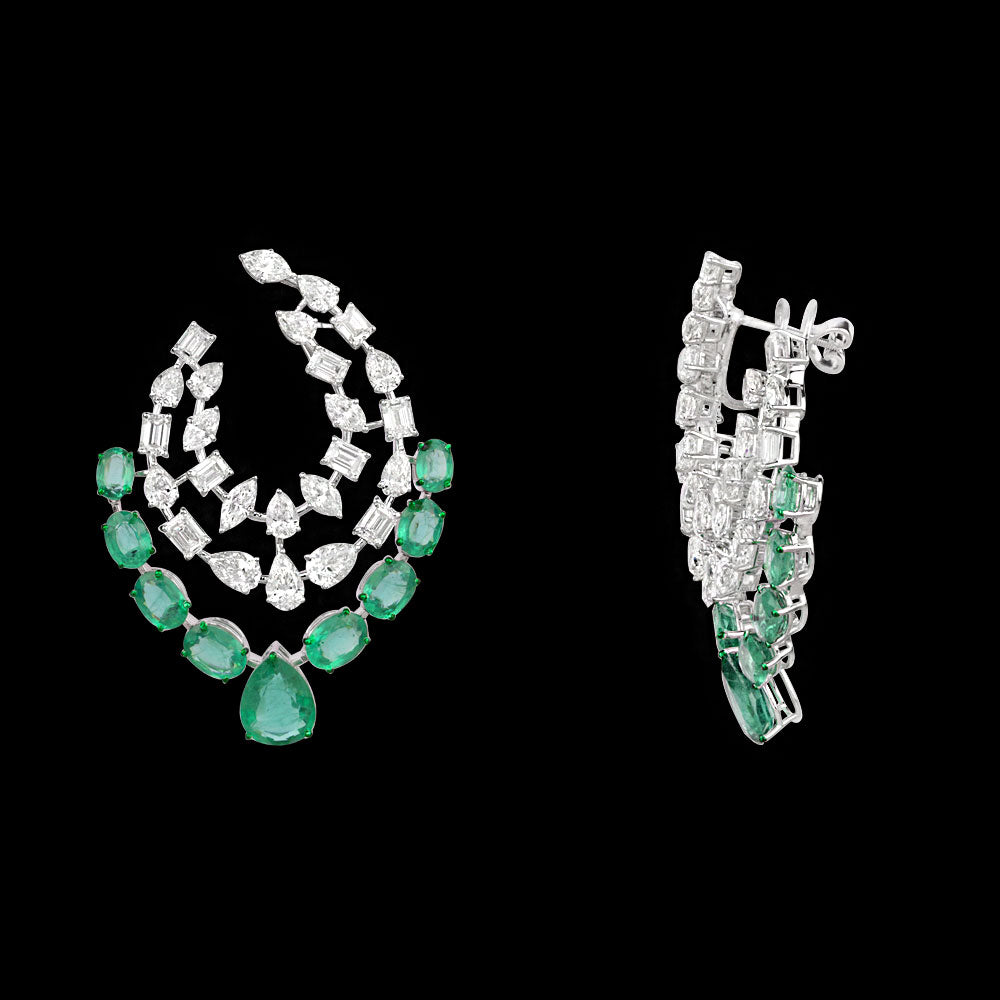 14K White Gold Diamond Jewellery - 14.626ct VVS-VS-HI with Colour Stones
