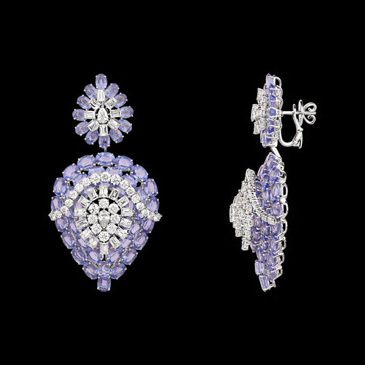 14K White Gold Diamond Jewellery - 14.914ct VVS-VS-IJ with Colour Stones