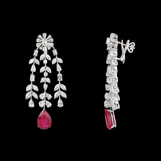 14K White Gold Diamond Jewellery - 12.177ct VS-IJ with Colour Stones