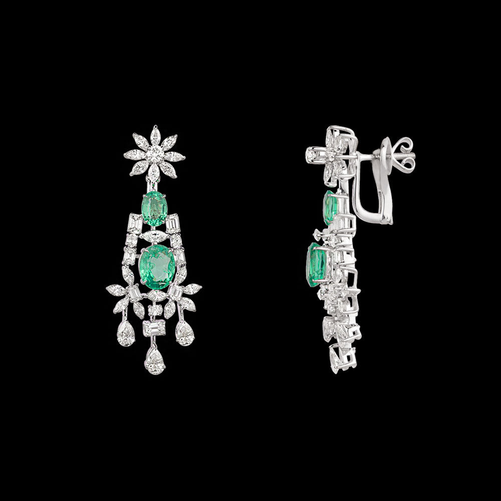 18K White Gold Diamond Jewellery - 6.59ct VS-SI-IJ with Colour Stones