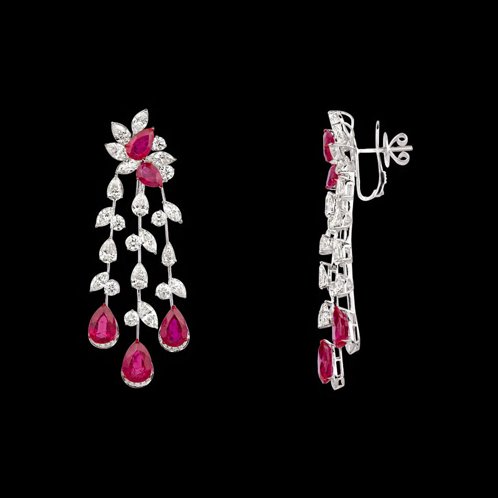 18K White Gold Diamond Jewellery - 15.13ct VVS-VS-I with Colour Stones